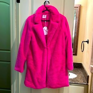 NWT HOT PINK FAUX FUR JACKET